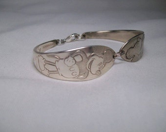 Vintage Mickey Mouse Spoon Bracelet - 1930's