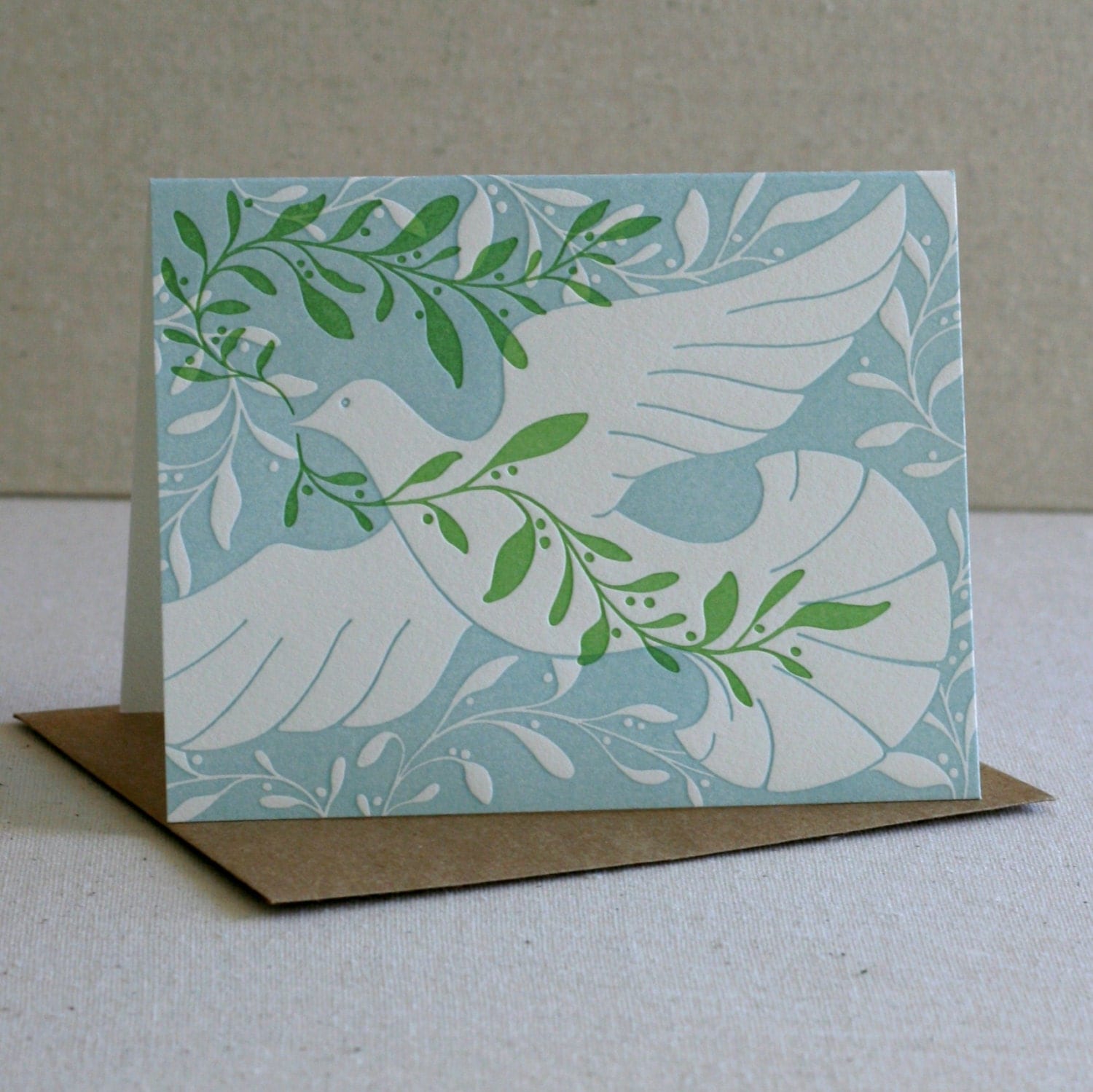 Flying Dove Holiday Cards Swirling Branches by SWEETletterpress