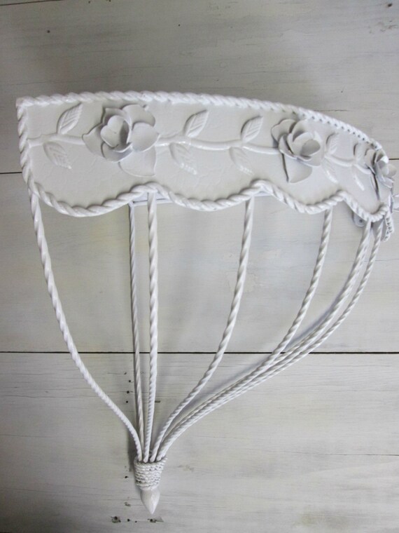 shabby chic corner shelf metal white roses cottage wall shabby chic corner shelf metal white roses cottage wall