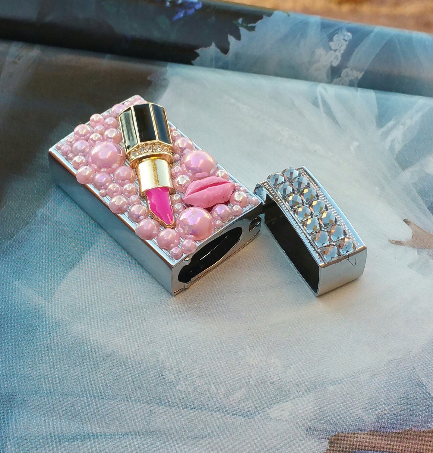 Girly Pink Bling Bic Mini Lighter by TheBohemianGypsy on Etsy