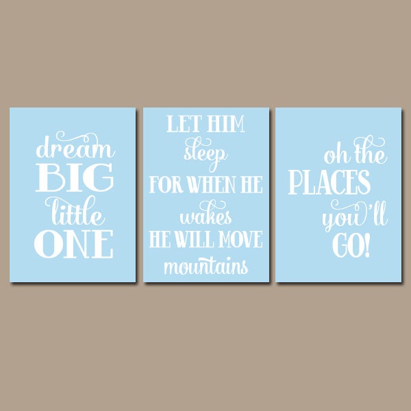 BOY Nursery Wall Art Boy Nursery Quote Wall Art Dream Big