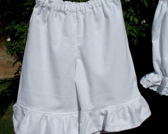 Bohemian Palazzo Pantaloons Toddler or Baby Cotton Flannel Ruffled Bloomers Custom made