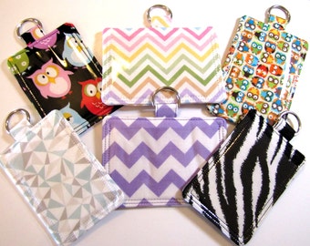 Teacher Gift ID Pouch Badge Holder w/ Back Pocket to Hang From Your Lanyard Horizontal or Vertical, Badge Holder, ID Badge Holder