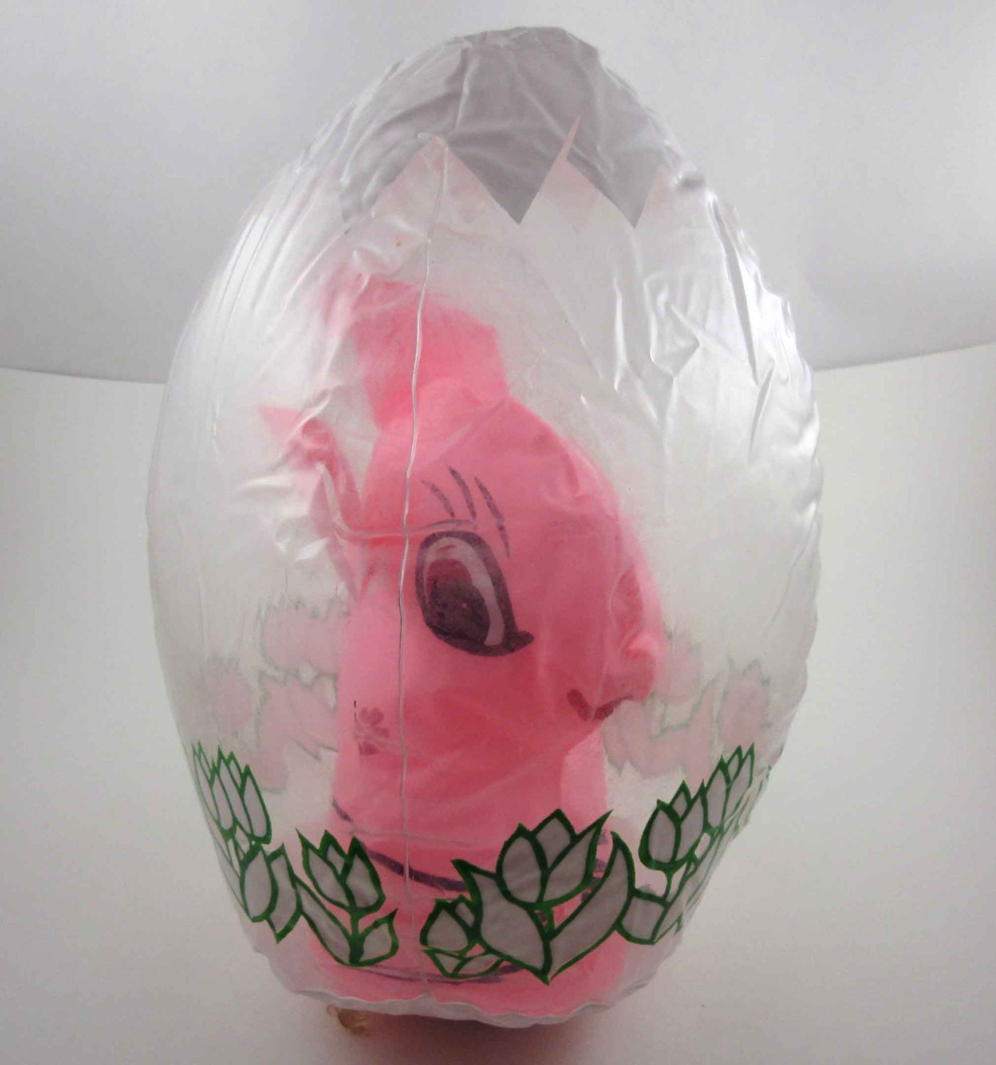 Vintage Inflatable Blow Up Pink Easter Bunny or Rabbit in