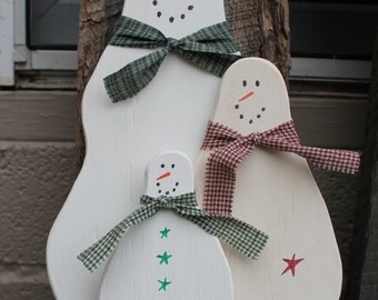 Wooden snowman | Etsy