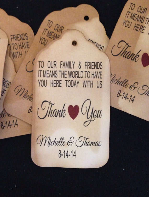 To Our Family and Friends Thank you Tag SMALL 2 Favor