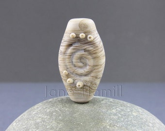 Lampwork art glass focal bead "Claystone", FHFteam Y3, GBUK
