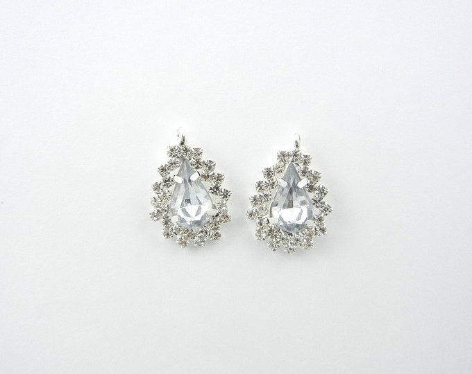 Pair of Small Teardrop Crystal Drop Charms