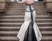 Mermaid Wedding Dress - Gothic Bride Steampunk Gown Fishtail Silhouette with Lace - Dark Dance-Custom to Order
