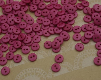 Tiny Purple Buttons - 3/8" Wide Button - 55 Buttons - Raspberry