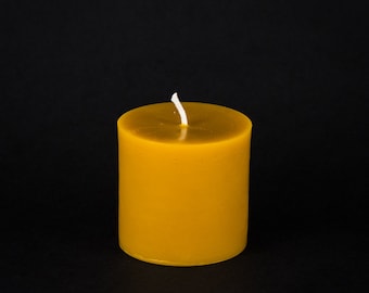 Pure Beeswax Pillar Candle - Smooth Pillar - 3 in. x 3 in. tall