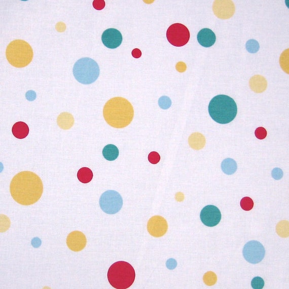 Items similar to Sunshine Yellow Spots and Dots Furnishing Fabric ...