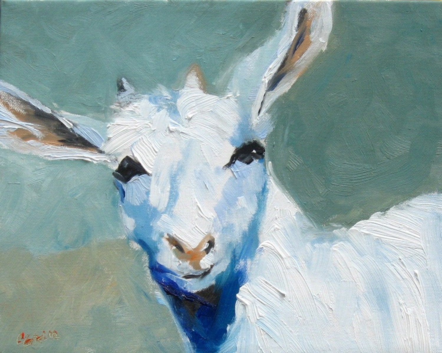 Billy Goat Oil Painting Print Farm Art Country Art Decor