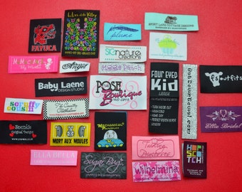 200pcs Custom Clothing Damask Woven Labels (Artwork) for Diaper/ Headband / Hairbow/ Coverlet/ Comforter/ Fashion/ Jacket/ Tee/ Mittens