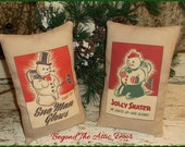 Retro Snowman Tucks Christmas Bowl Fillers Vintage Style Holiday Decor