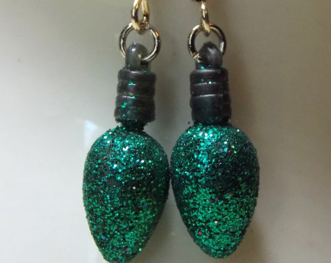 Christmas Earrings Glitter Light Bulb Earrings Winter Jewelry Glitter Earrings Colorful Earrings Holiday Jewelry Festive Earrings