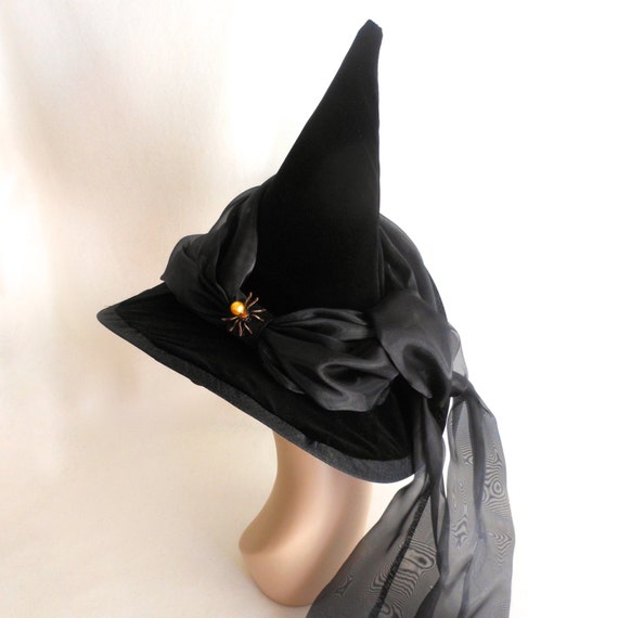 black widow velvet and silk witch hat black widow velvet and silk witch hat