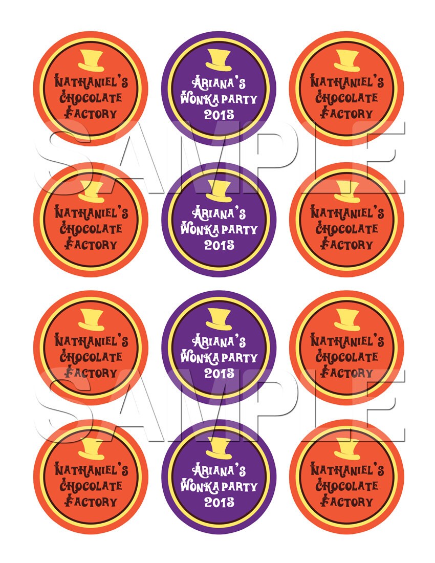 Printable Willy Wonka food labels or tag by TTLGphotoANDgraphics
