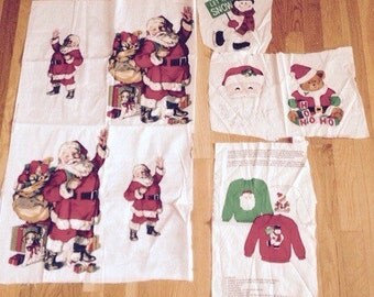 Vintage Christmas Santa Fabric