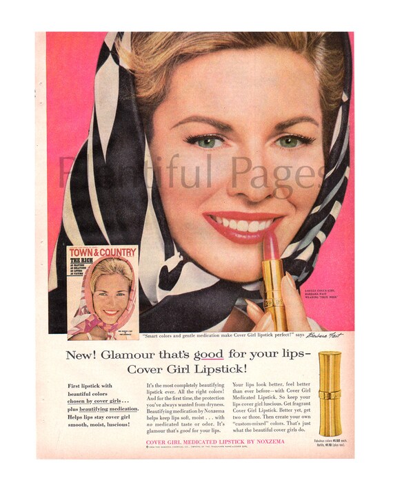 1964 Cover Girl Lipstick Vintage Ad Glamour That's