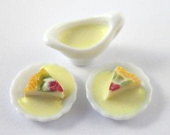 Dollhouse Miniature Food Cheesecake Set in 12th Scale