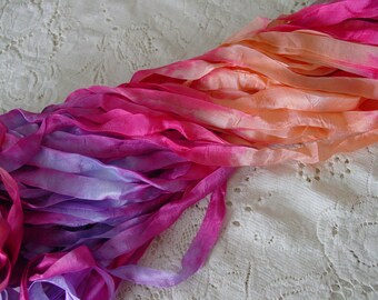 NeW - Hand Dyed half inch wide ribbon - DAYDREAMER, 5 yards