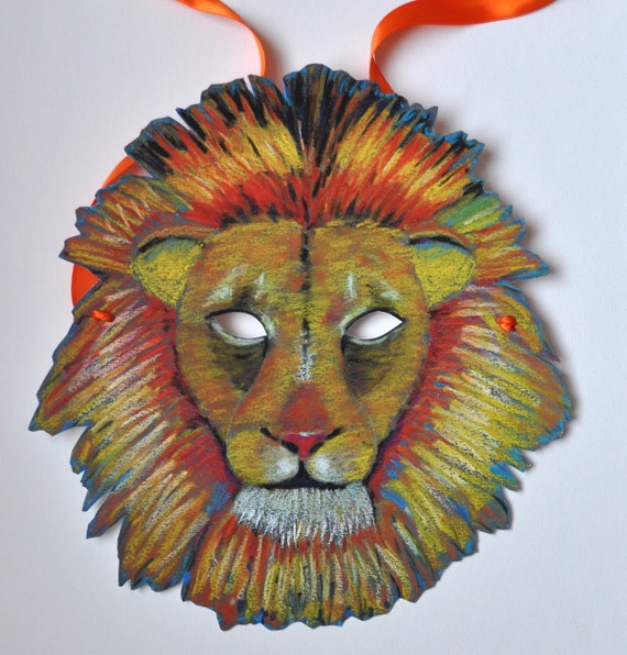 Lion Mask Illustrated by vickismithart on Etsy