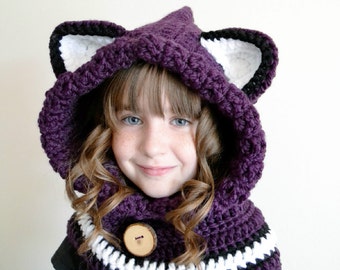 Hoodie  Hat  Animal Chunky  hooded scarf Hat  crochet Cowl  Crochet Crochet   Scarf dinosaur pattern Hooded