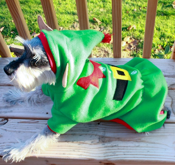 Elf Pajamas Dog Elf Costume Hooded Pajamas