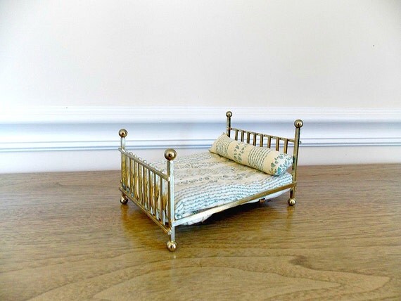 dolls house brass bed