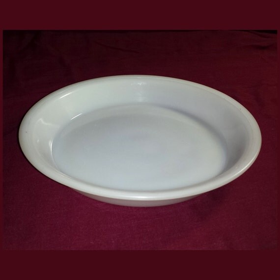 Vintage Glasbake Milk Glass Pie Plate / 1960s by GypsumMoonVintage