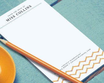 Teacher Notepad Holiday Teacher Gift Personalized Teacher Appreciation Male English Teacher Gift for Writer Note Pad Custom Unique Chevron