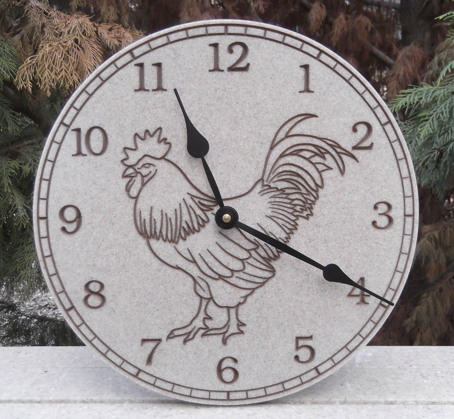 Rooster Brown Rooster Wall Clock Rooster Kitchen Decor
