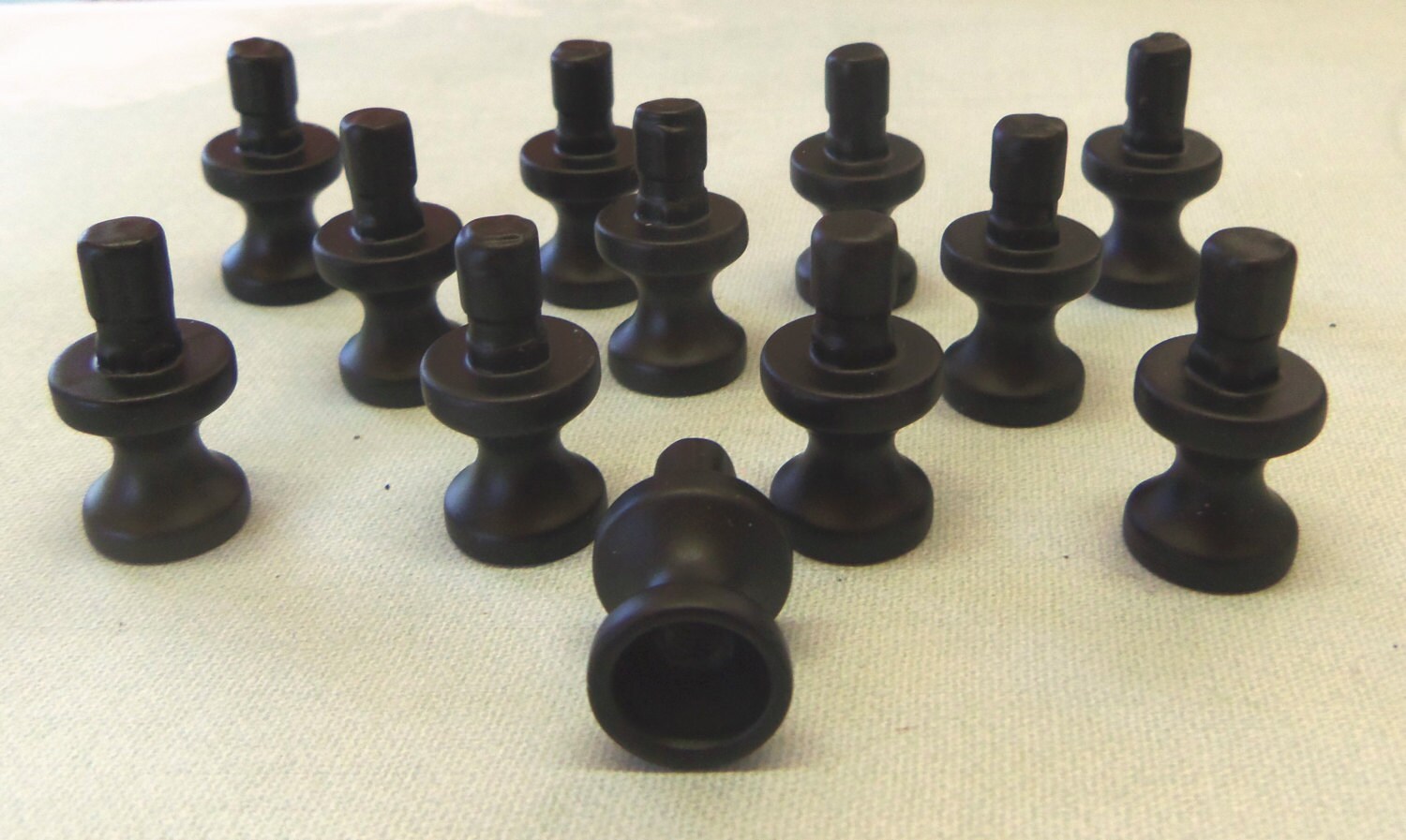 12 DIY Knob Bases Stems Set of 12 Flat Black Make your Own