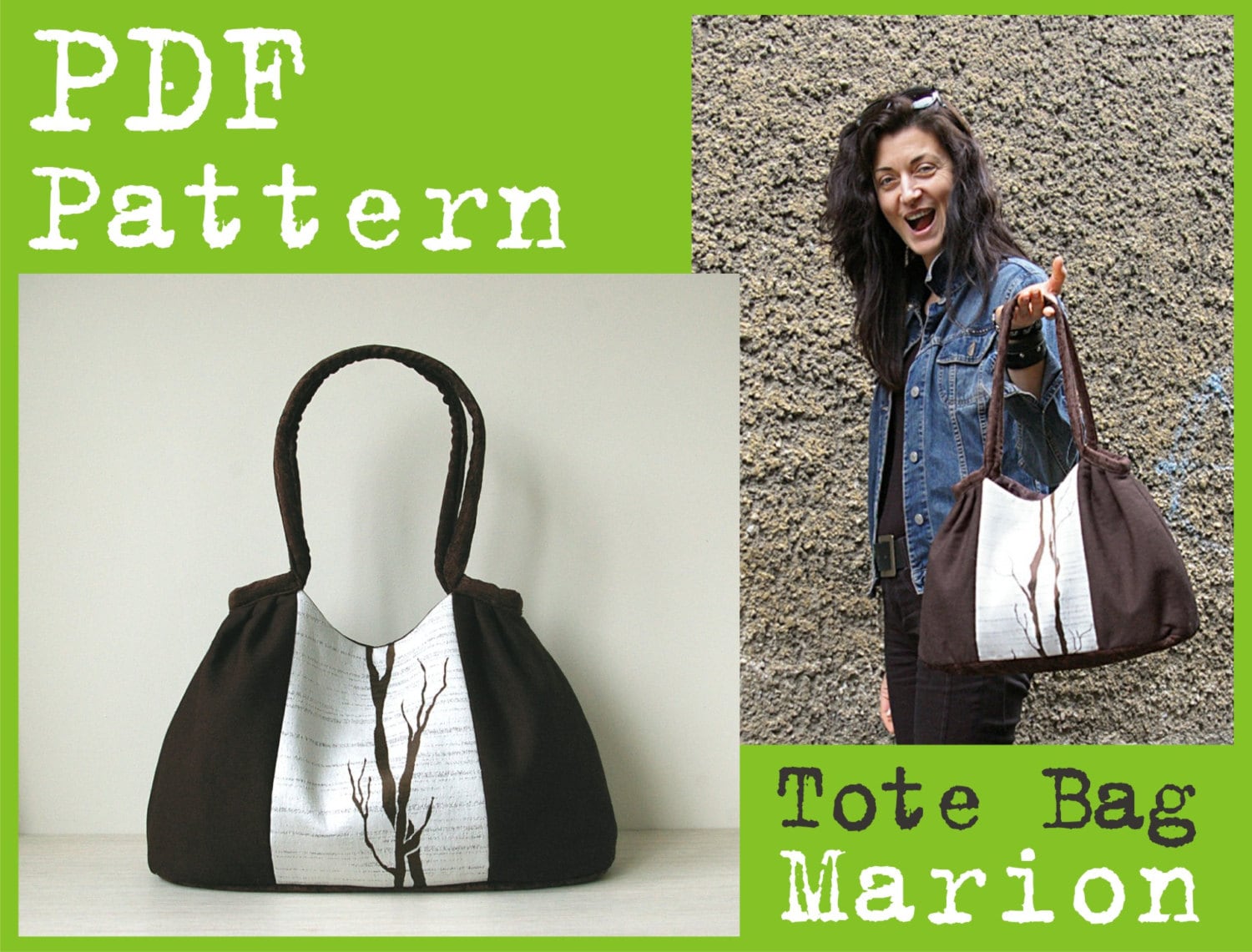 PDF Sewing Pattern to make Pleated Tote Bag Marion INSTANT