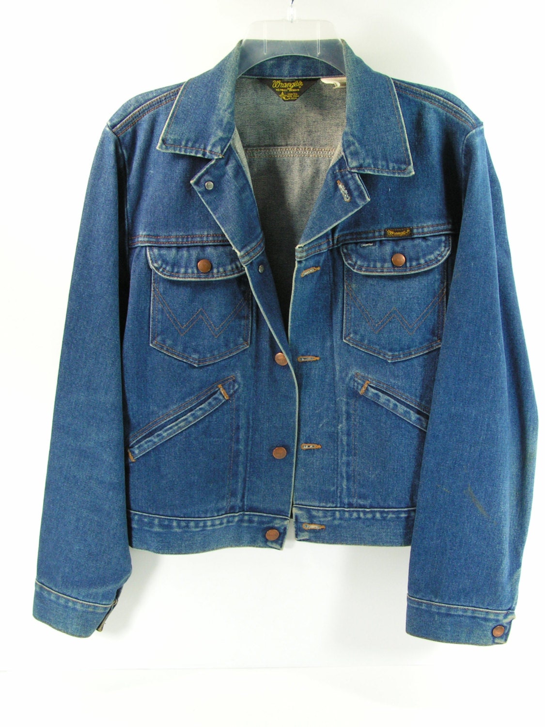  wrangler denim jacket blue jean men s medium M size 38