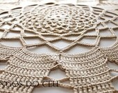 Cream doily for Christmas Decor. 100% handmade. Handmade by T. Catana. 81 cms. Ready to Ship.