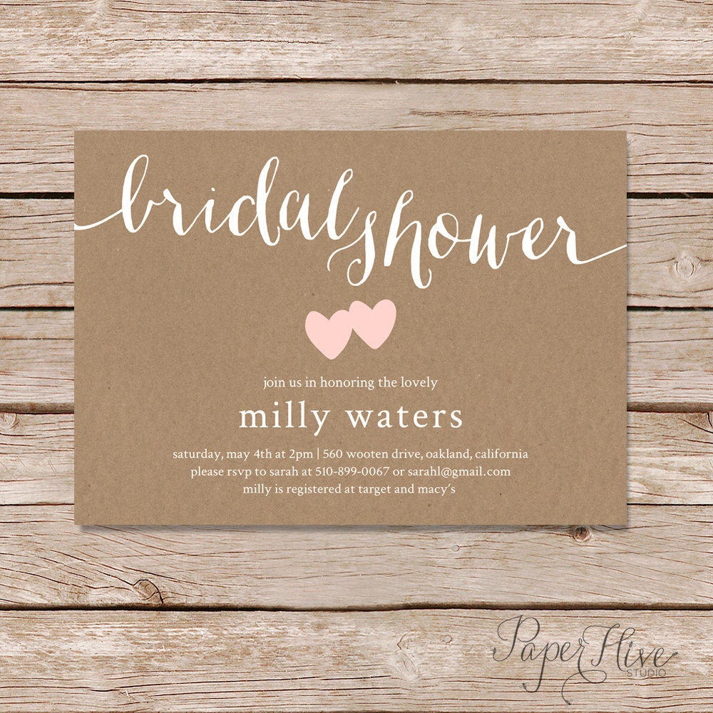 Rustic Bridal Shower Invitation / bridal shower invitation