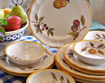Hand Painted Ceramic Dinnerware for Four (4)