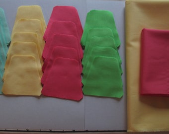 Quilt Kit Baby Tumbler Blocks, Pre-cut Quilt Kit, Kona Solid Fabrics, Pre-cut Quilt Blocks, Baby Quilt Kit, Pink, Green, Aqua, Yellow Quilt