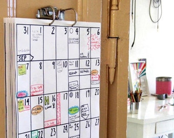 wall calendar Aug 2017 - Jan 2019