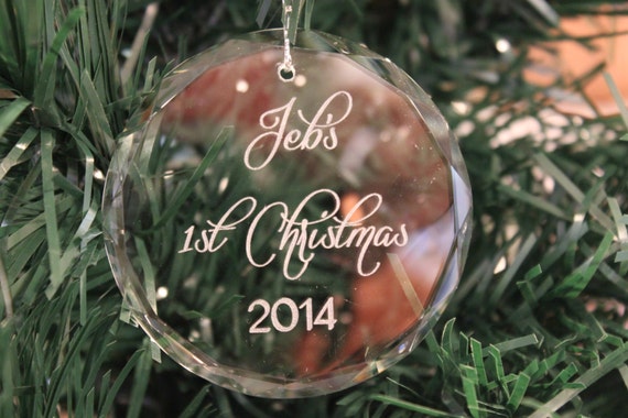 ornament year home new 1st in Christmas Christmas, 1st Ornament Crystal Christmas Ornament, Engraved