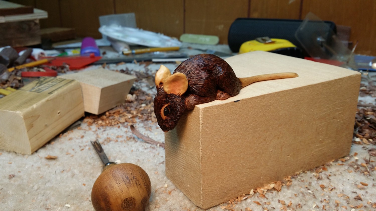 wooden mouse house