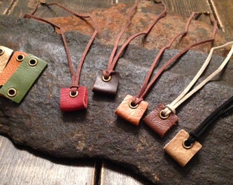 Leather Essential Oil Diffuser Necklace with 3 leather grommet pads-Aromatherapy Necklace