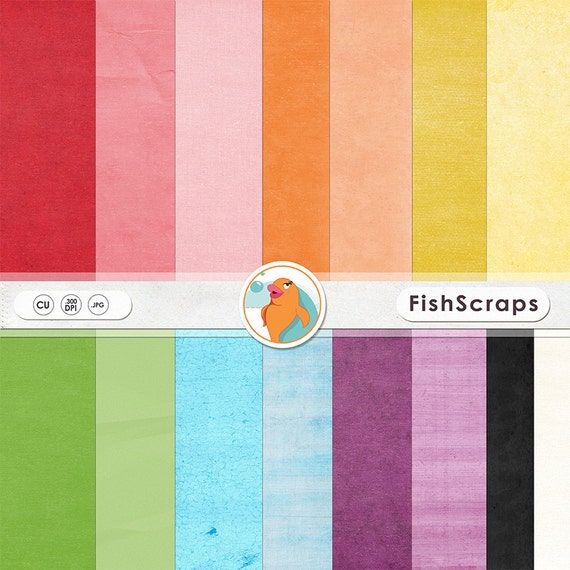 Rainbow Digital Paper Solid Cardstock Backgrounds Red