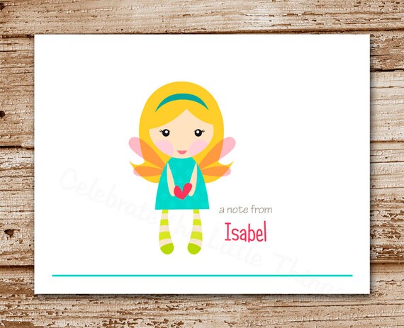 Fairy Note Cards (set of 8) Personalized Stationery | Girls Notecards Il_570xn
