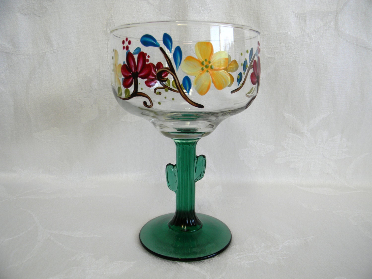 Margarita glass hand painted margarita glass in by Morningglories1