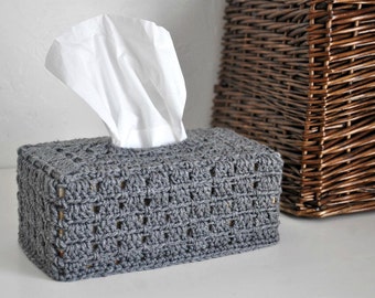 Grey Tissue Box Cover Nursery Decoration Home Decor Granny Chic Kleenex Box Cover