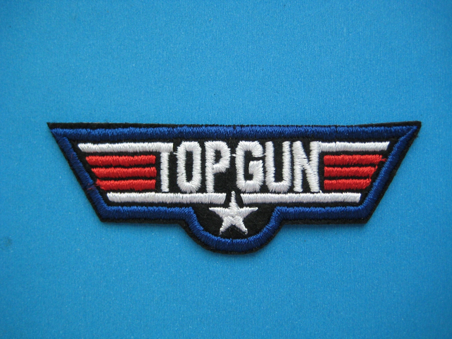 Clearance 2 pcs Ironon Embroidered Patch TOP GUN 3.1 inch