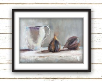 Figs and Tea - Art Print - Large Wall Art